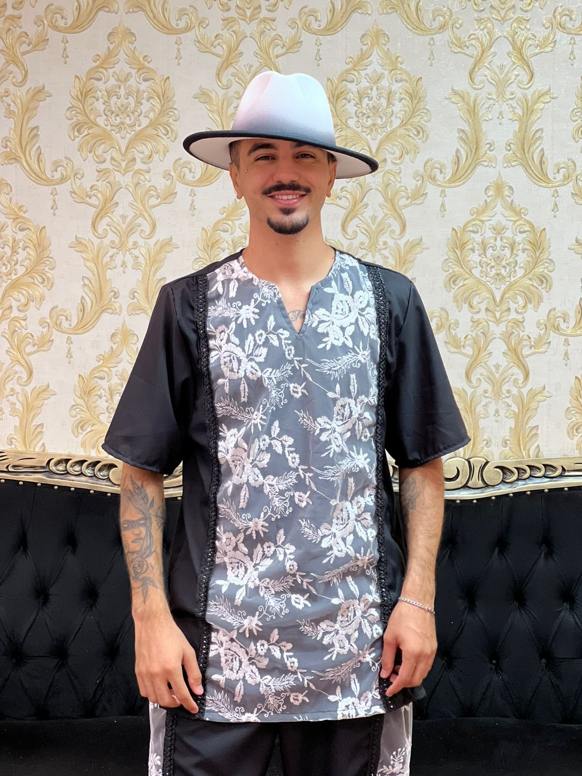 Kafta Bordada Preto/Branco 215