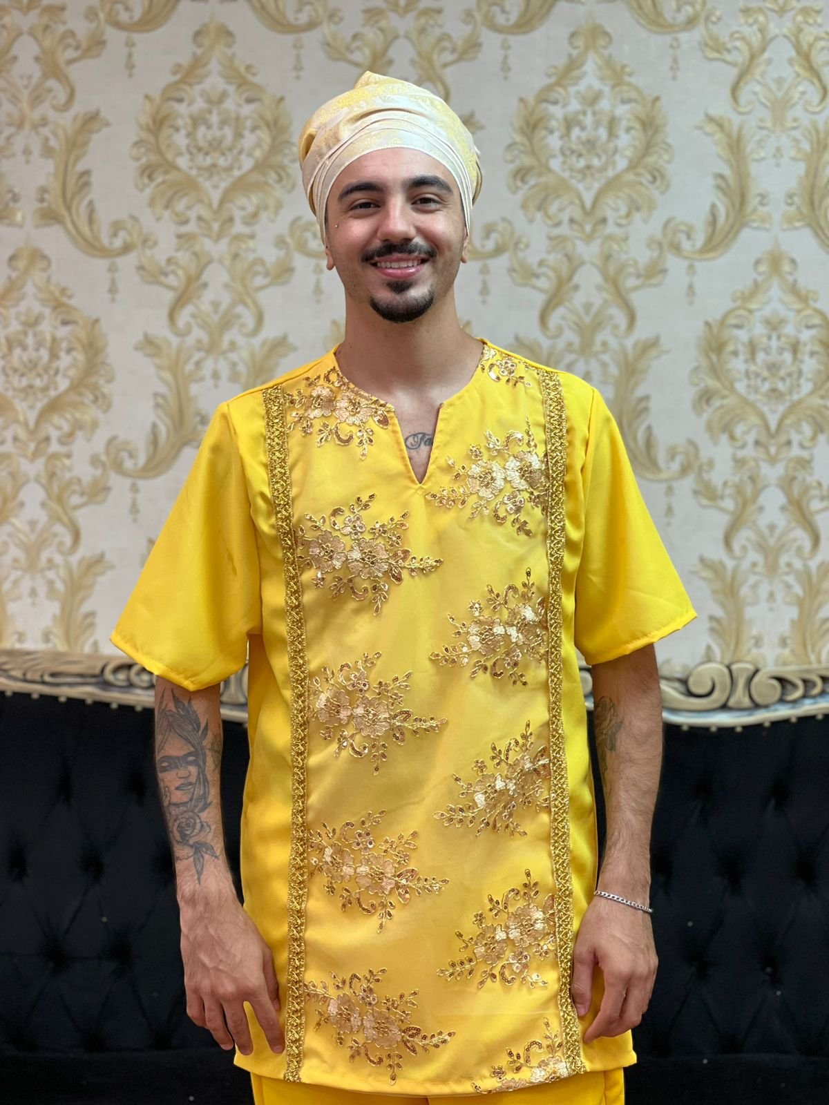 Kafta Bordada Amarela 300