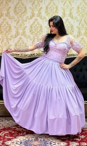 Saia Malha Lazzie Longa Lilas 589