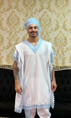 Kafta Tunica Branco/Azul 019