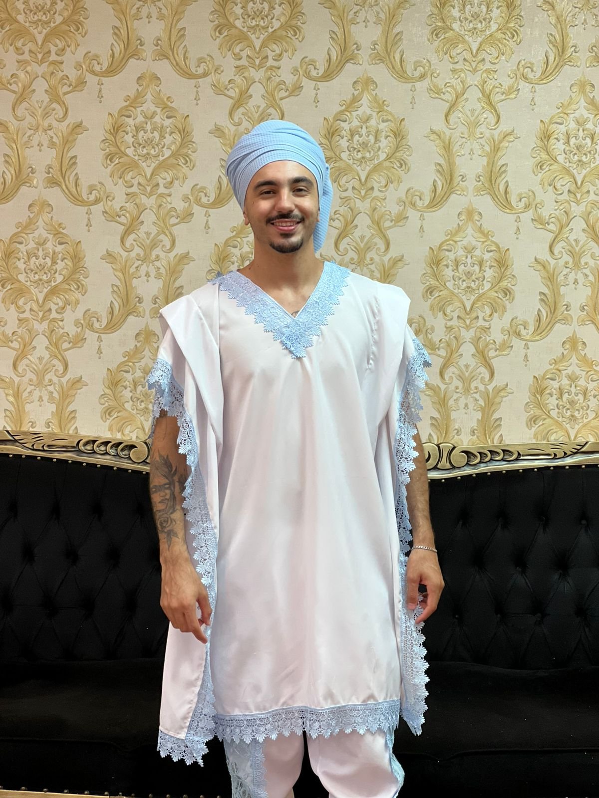 Kafta Tunica Branco/Azul 019