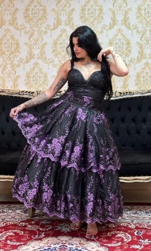 Saia Majestade Preto/Roxo 2514