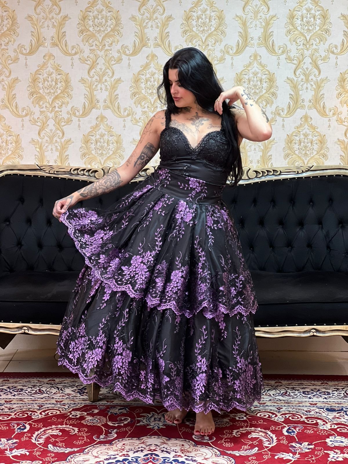 Saia Majestade Preto/Roxo 2514