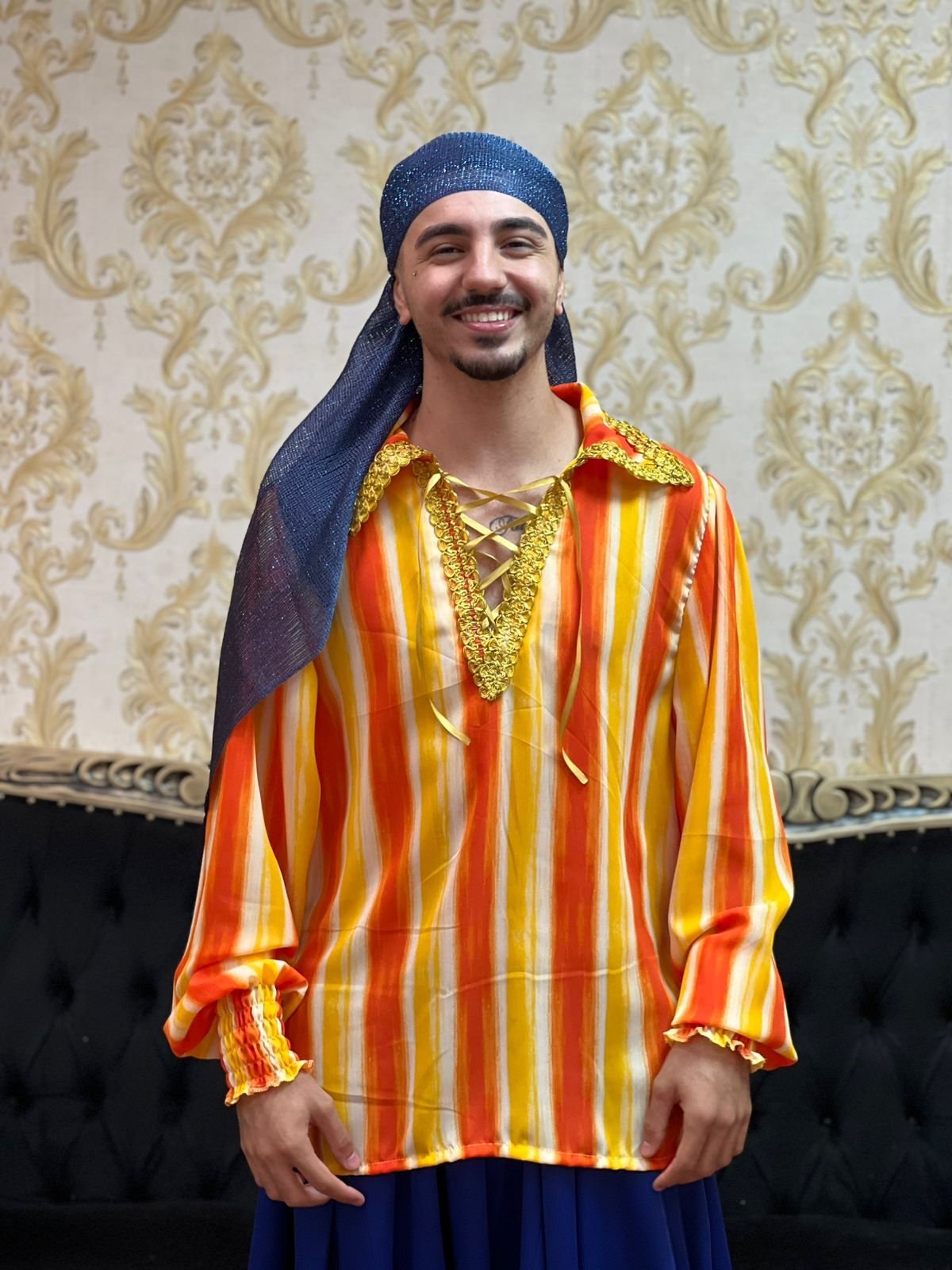 Camisa Estampada Laranja/Amar 801