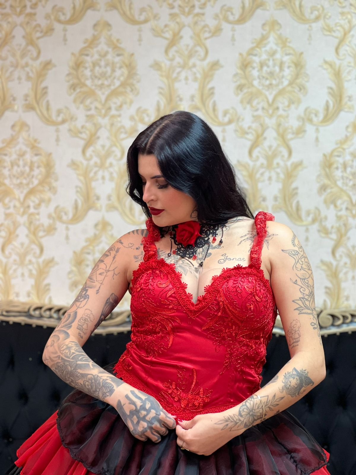 Corpete Decote V Vermelho 129