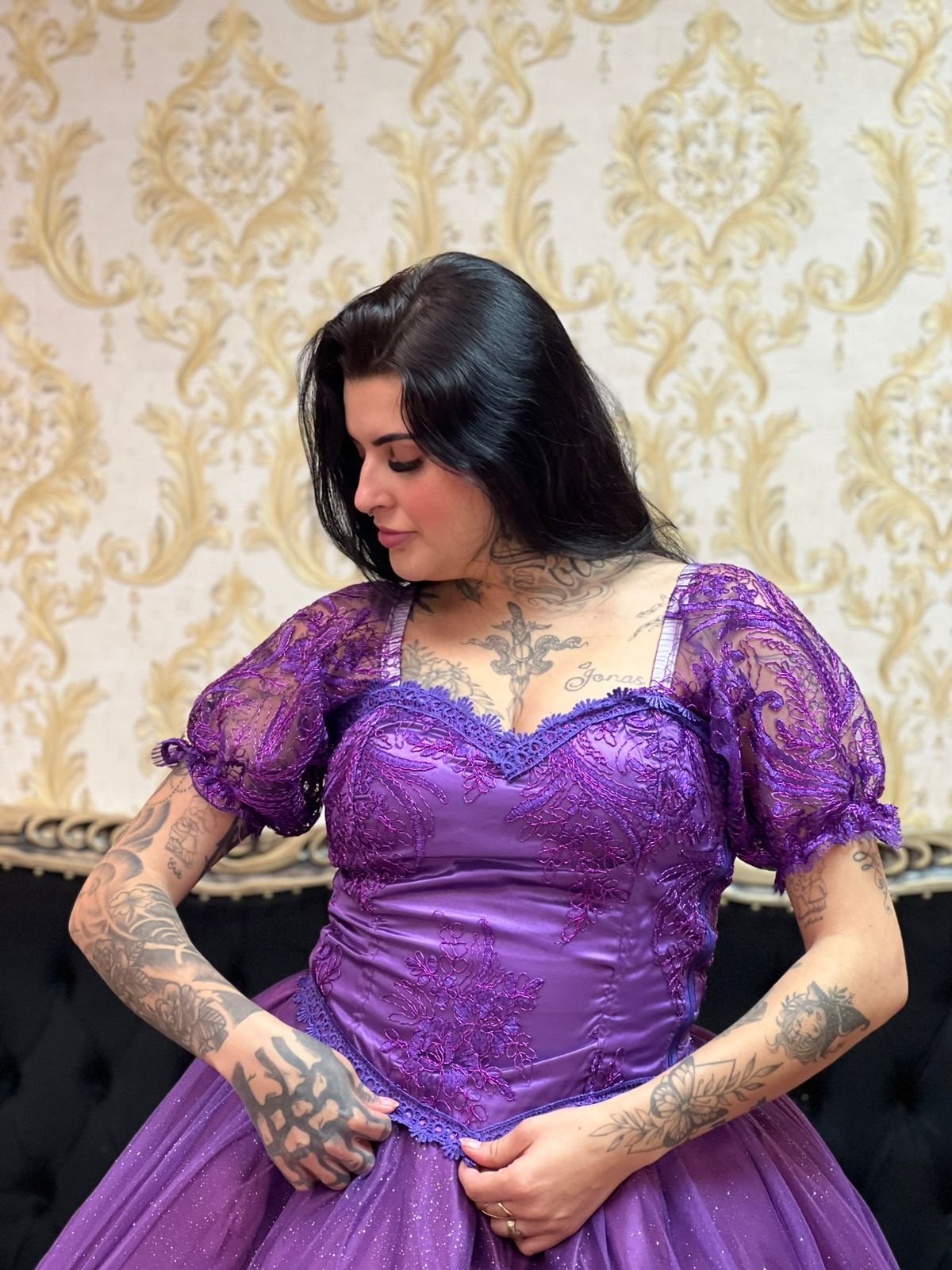 Corpete Bordado Roxo 508