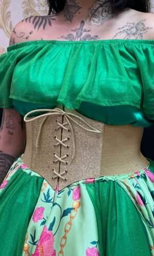 Cinto Corselet Brilho Dourado