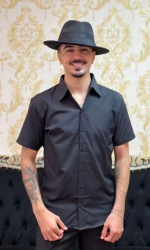 Camisa Social Curta Preta 201