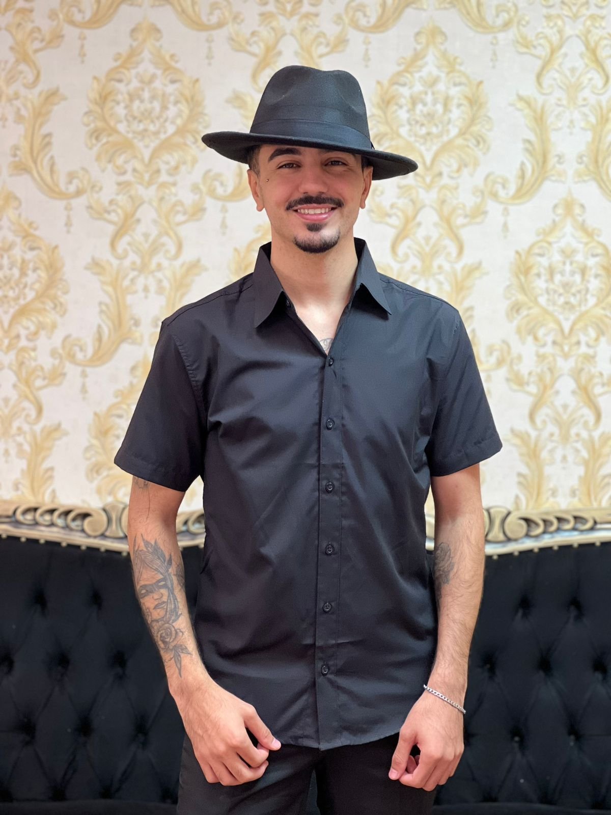 Camisa Social Curta Preta 201