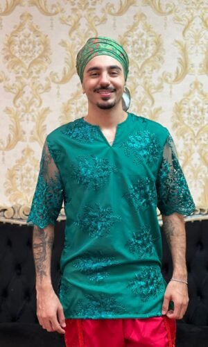 Kafta Bordada Slim Verde 601