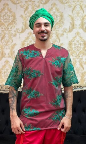 Kafta Bordada Slim Verm/Verde 166