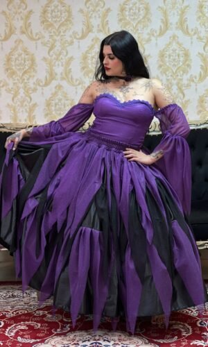 Saia Farrapo Preto/Roxo 2519