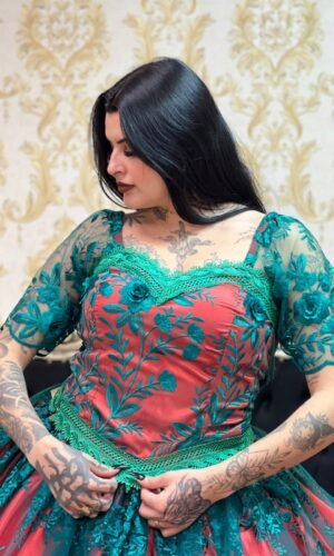 Corpete Rosas Verm/Verde 167