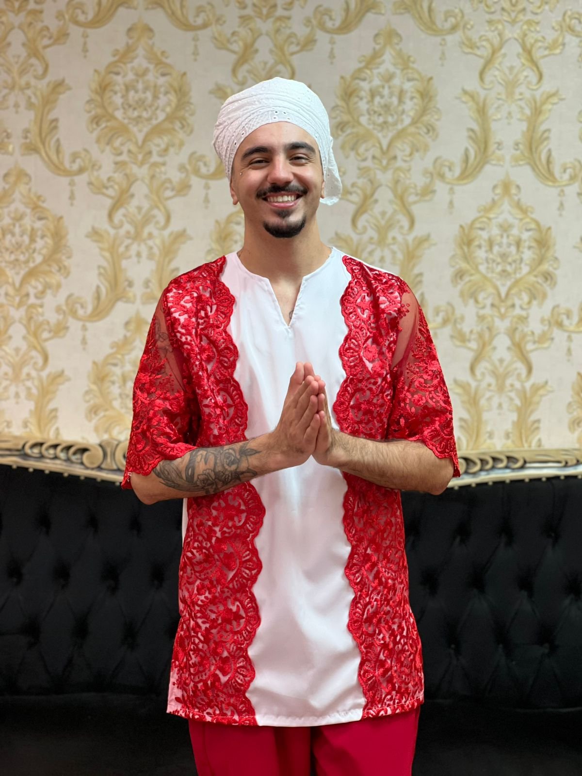Kafta Luxo Branco/Verm 056