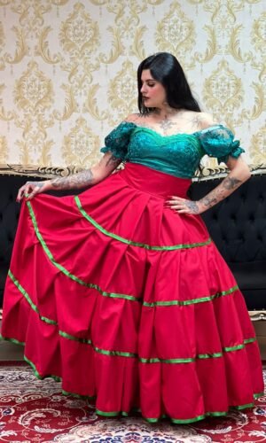 Saia Gomos Oxfor Longa Verm/Verde 169