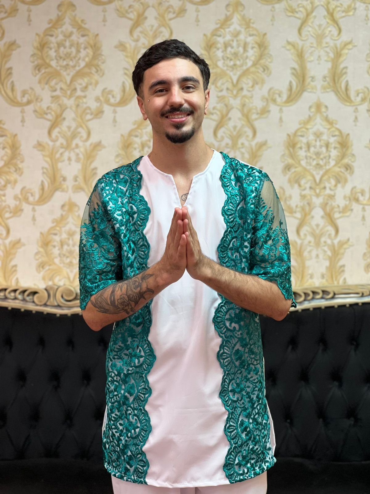 Kafta Luxo Branco/Verde 068