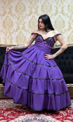 Saia Gomos Oxfor Longa Roxo/Pto 2520