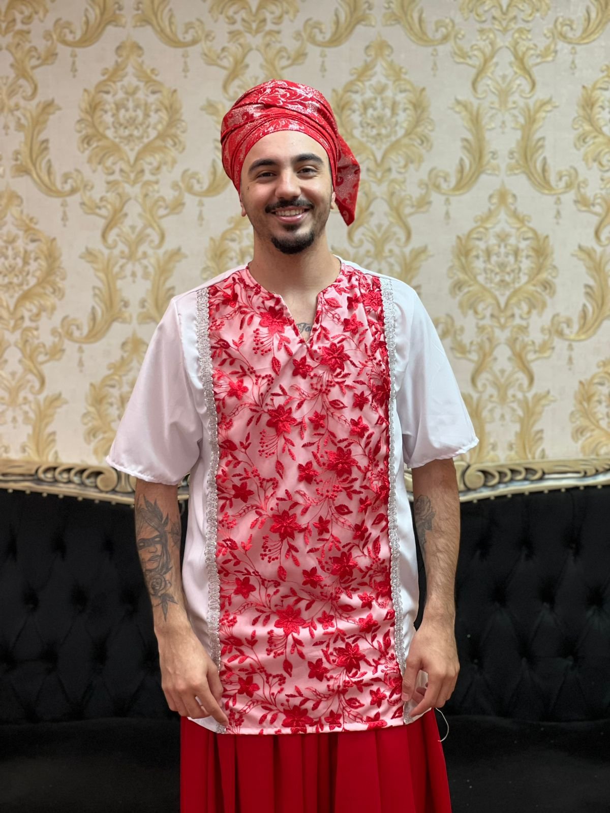 Kafta Bordada Bca/Verm 023