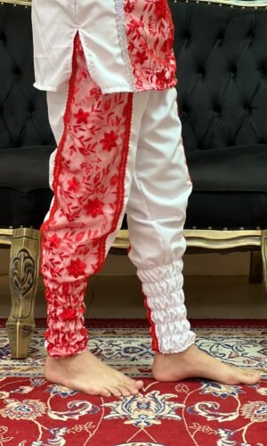 Bombacha Bordada Bco/Verm 061