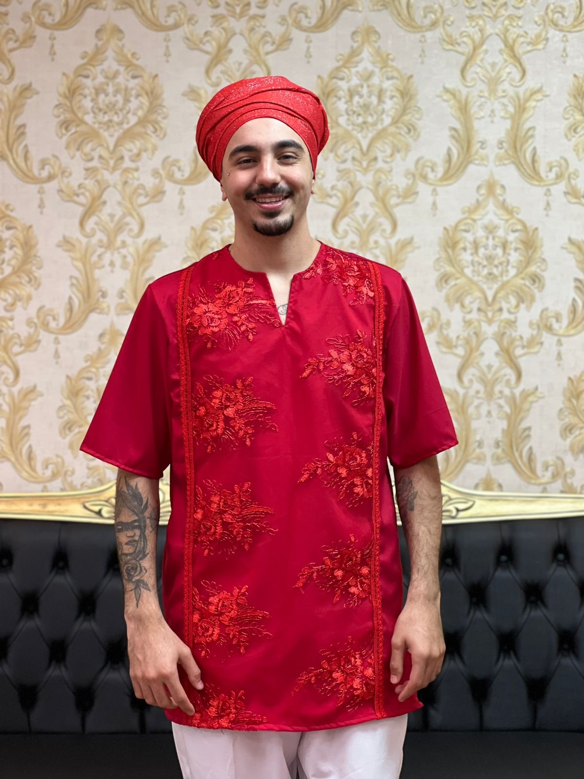 Kafta Bordada Vermelha 118
