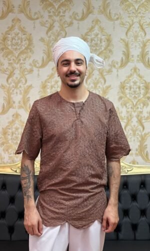 Kafta Broderi Marrom 900