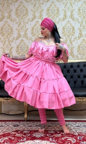 Saia Gomos Oxford Curta Rosa 731