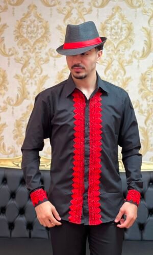 Camisa Guipir Preto/Verm 205