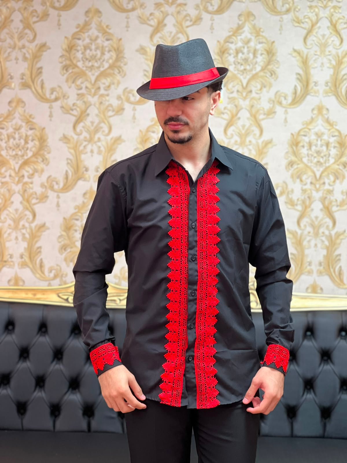 Camisa Guipir Preto/Verm 205