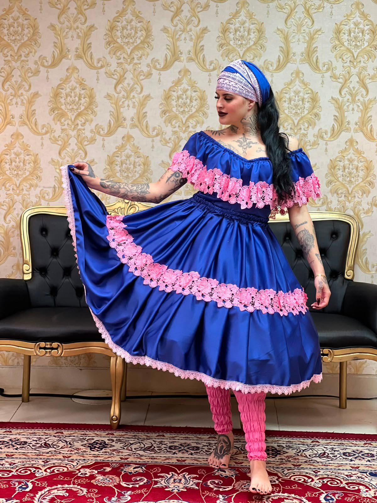 Saia Axé Azulão/Rosa 436