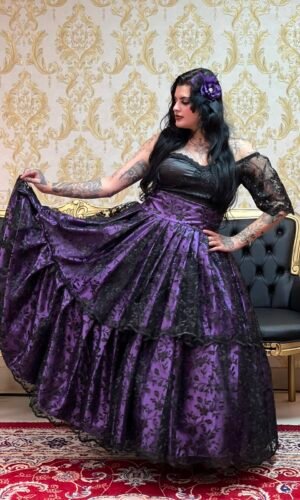 Saia Majestade Roxo/Preto 2516