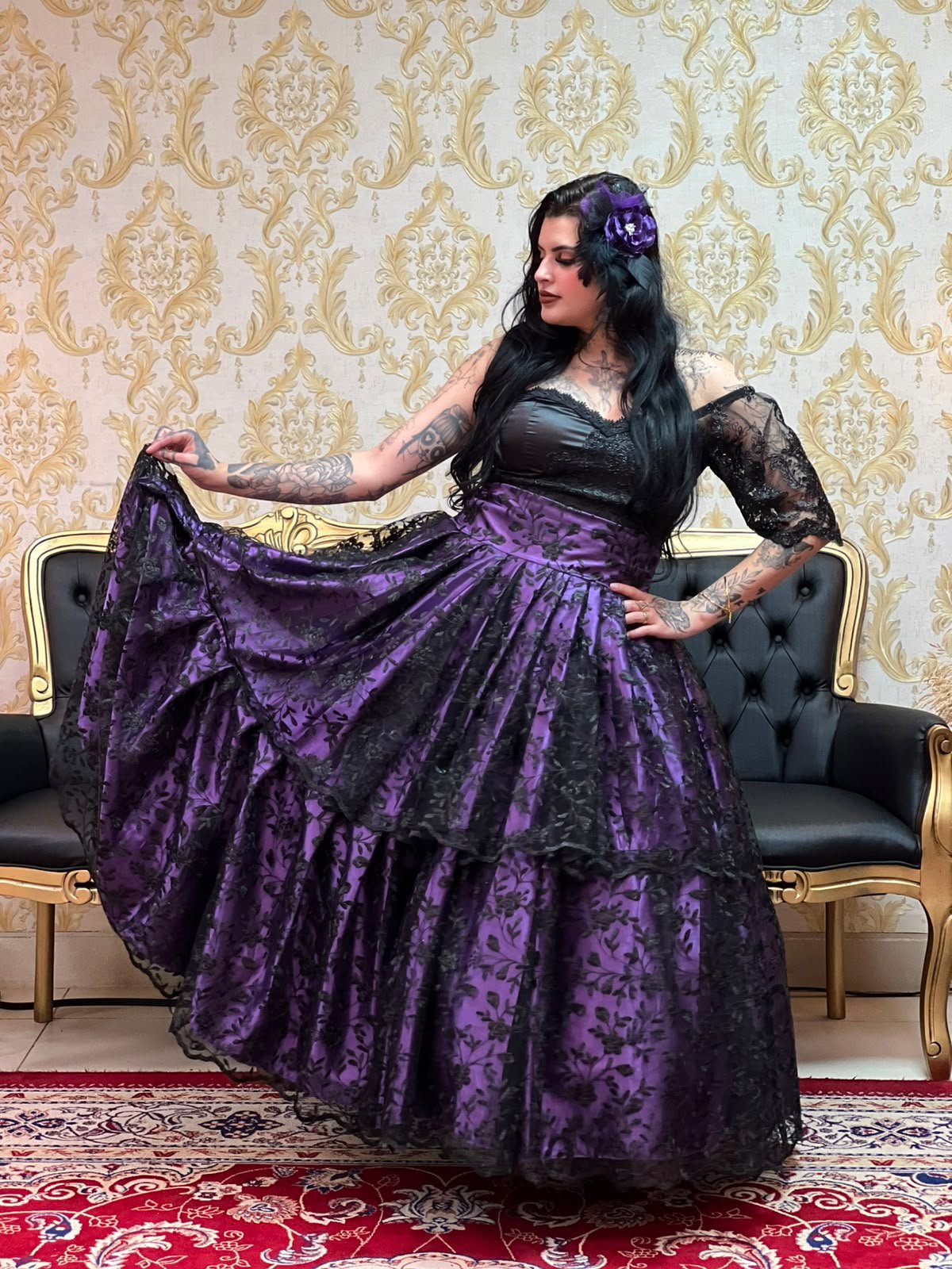 Saia Majestade Roxo/Preto 2516