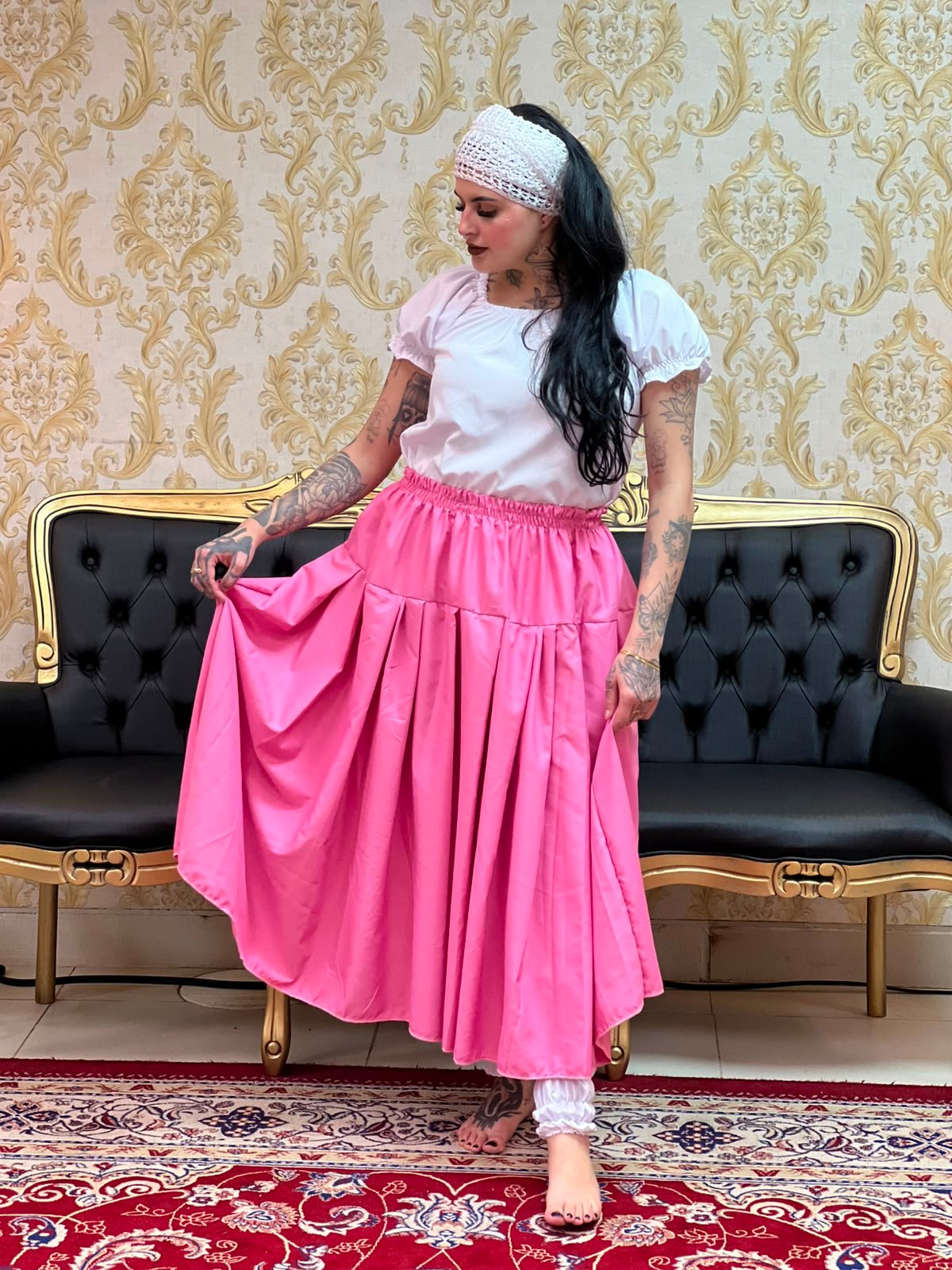 Saia Serão Oxfor Rosa 755