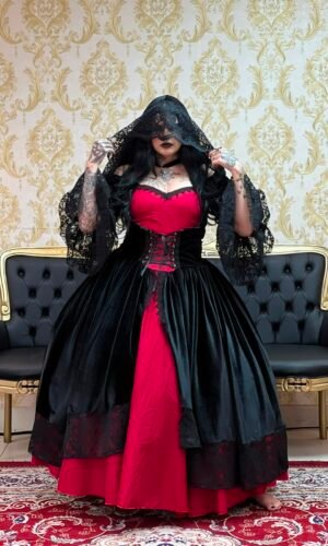 Vestido Névoa Preto/Verm 214