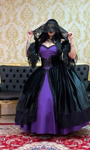 Vestido Névoa Preto/Roxo 254