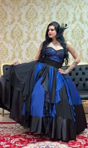 Saia Cascata Preto/Azul 2469
