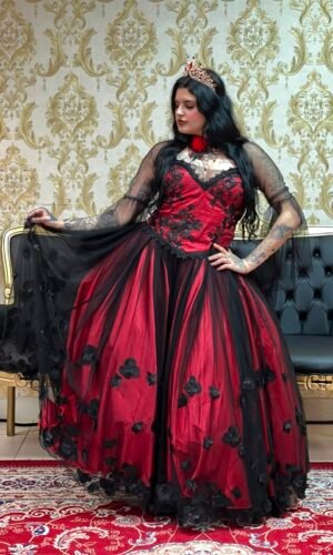 Saia Pétalas Verm/Preto 2119
