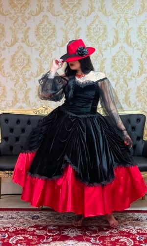 Saia Corte Vermelho/Preto 2193
