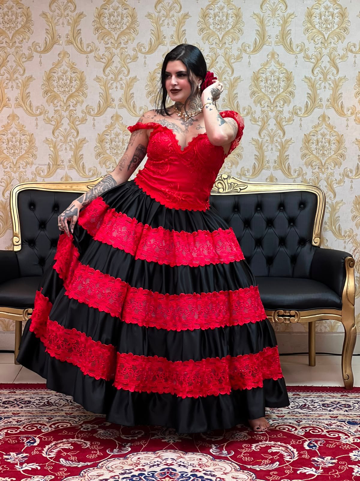 Saia Encruzilhada Preto/Vermelho 2197