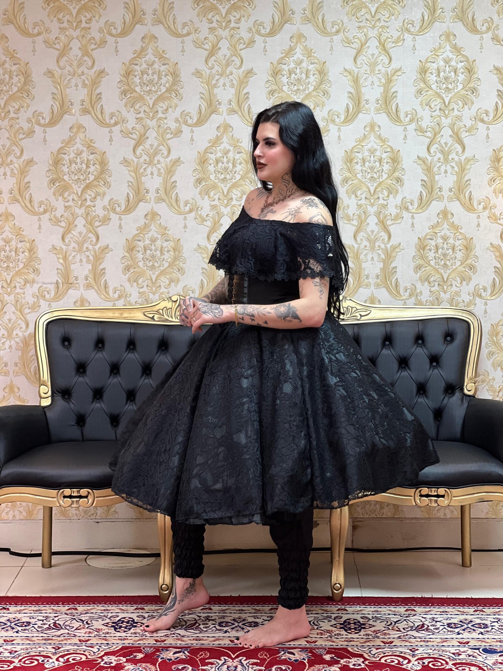 Saia Renda Curta Preto 2234