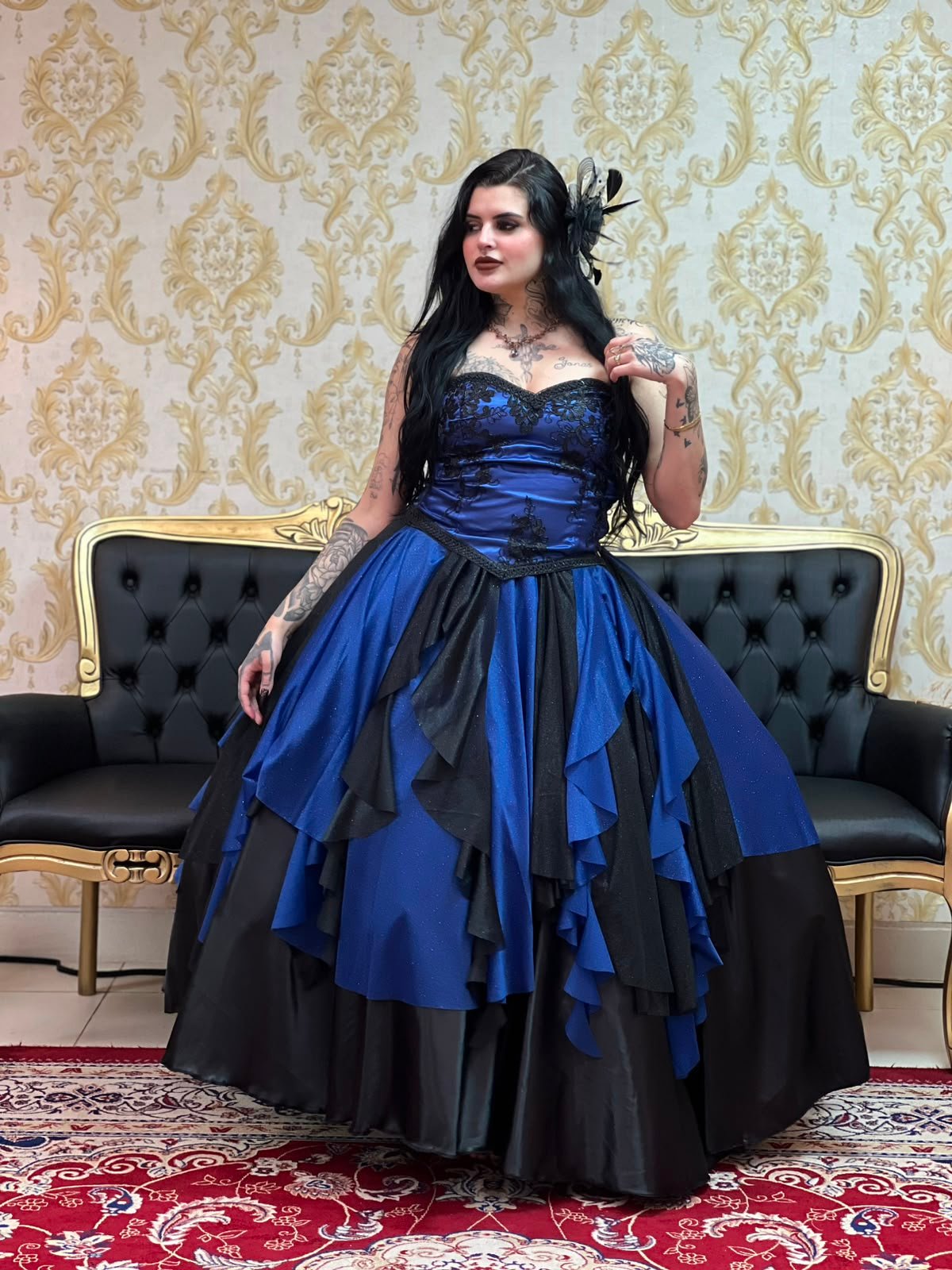 Saia Cascata Preto/Azul 2469