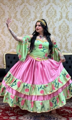 Saia Yasmin Rosa/Verde 8718