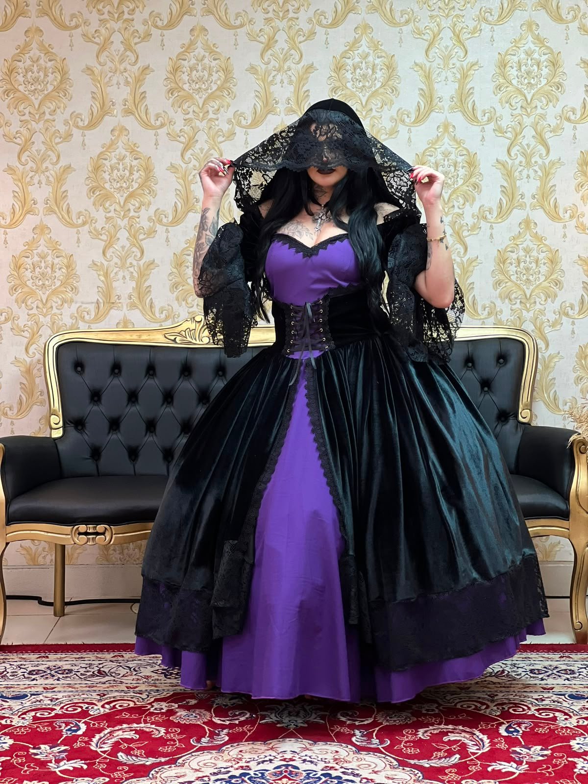 Vestido Névoa Preto/Roxo 254