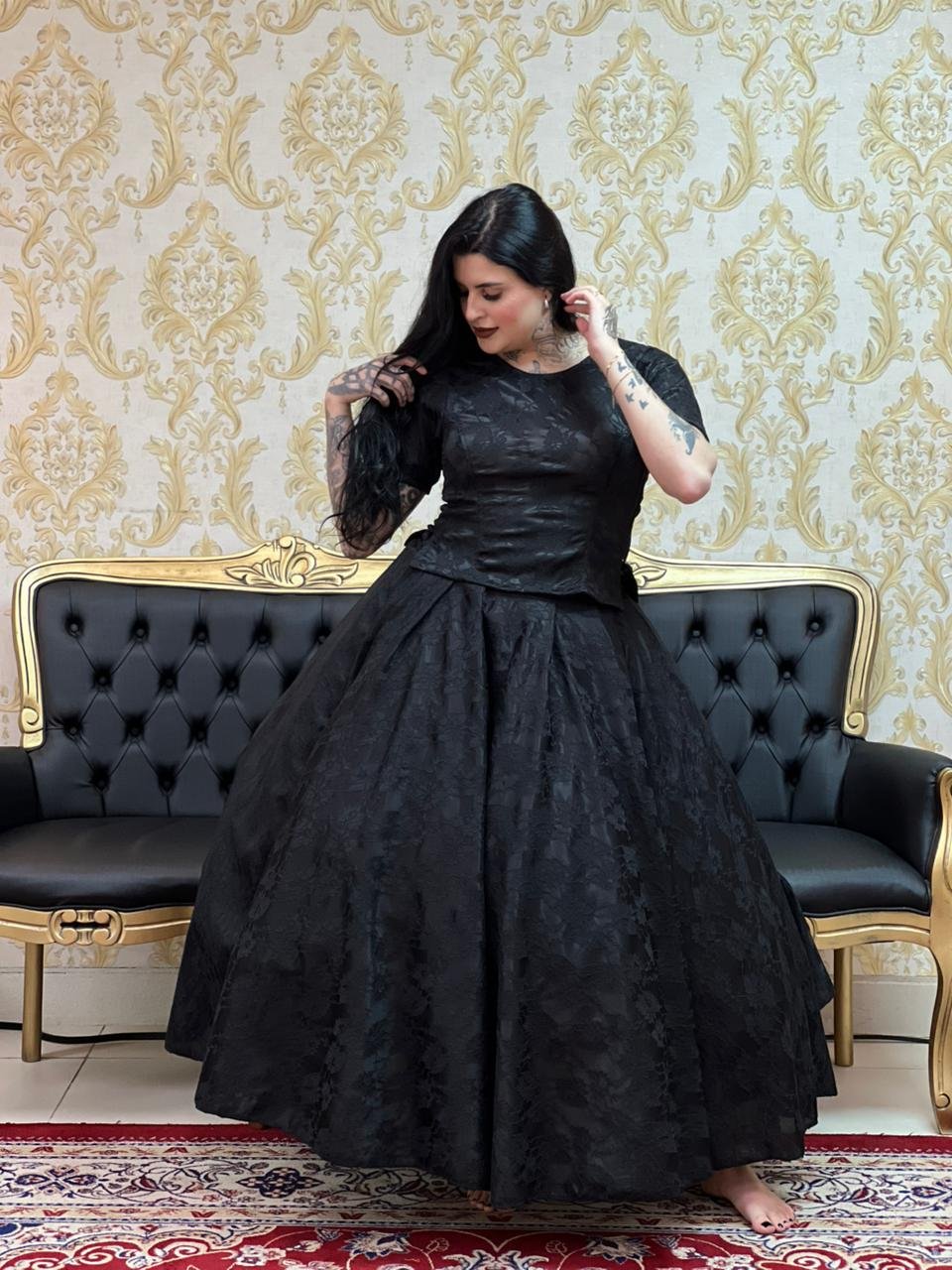 Bata Renda Duplada Preto 204