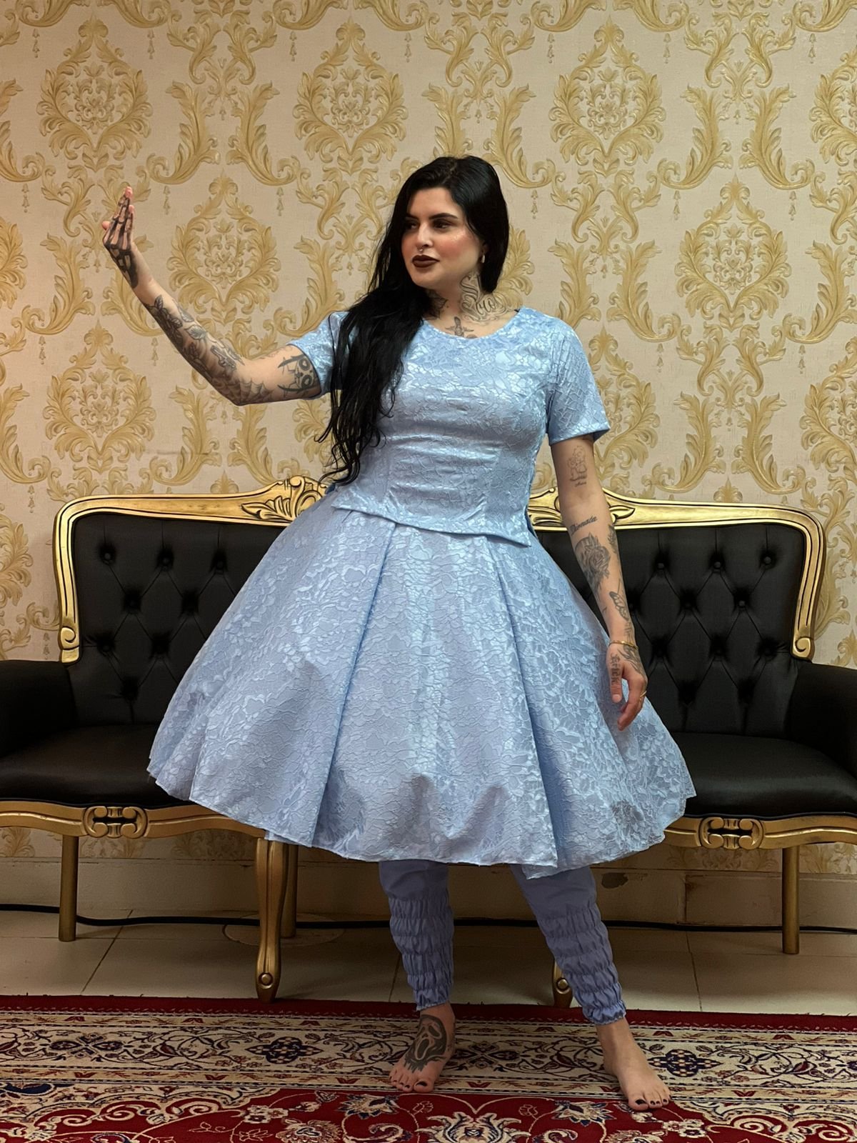Bata Renda Duplada Azul 435