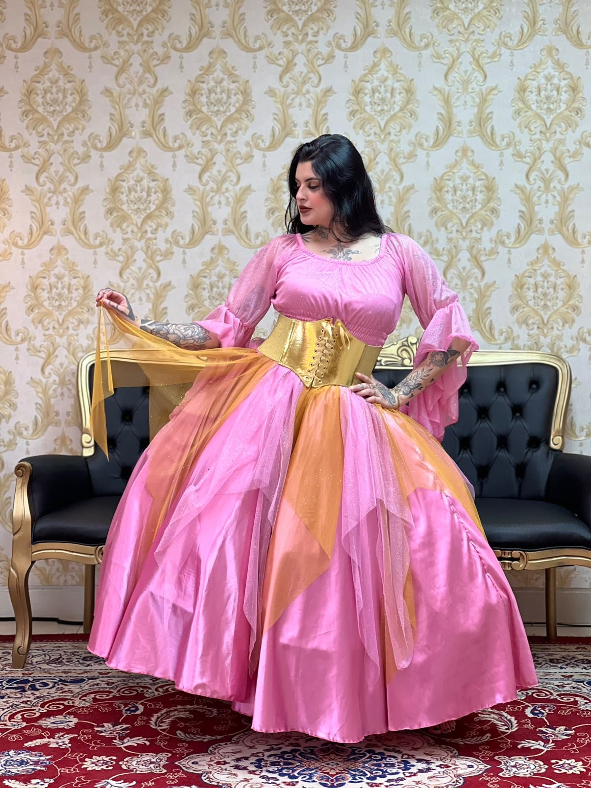 Blusa Cascata Brilho Rosa 702