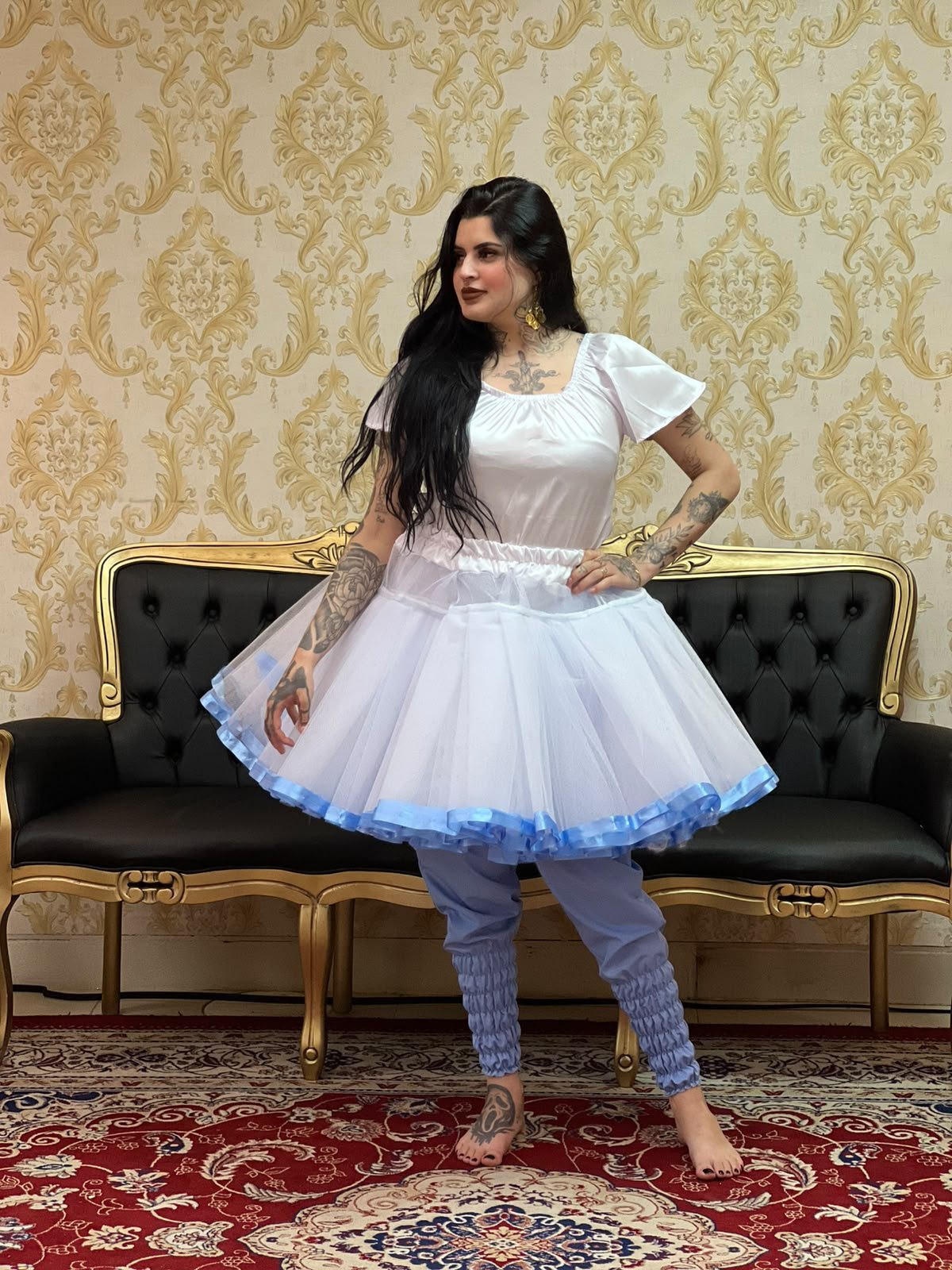 Armação Bailarina Branco/Azul 034