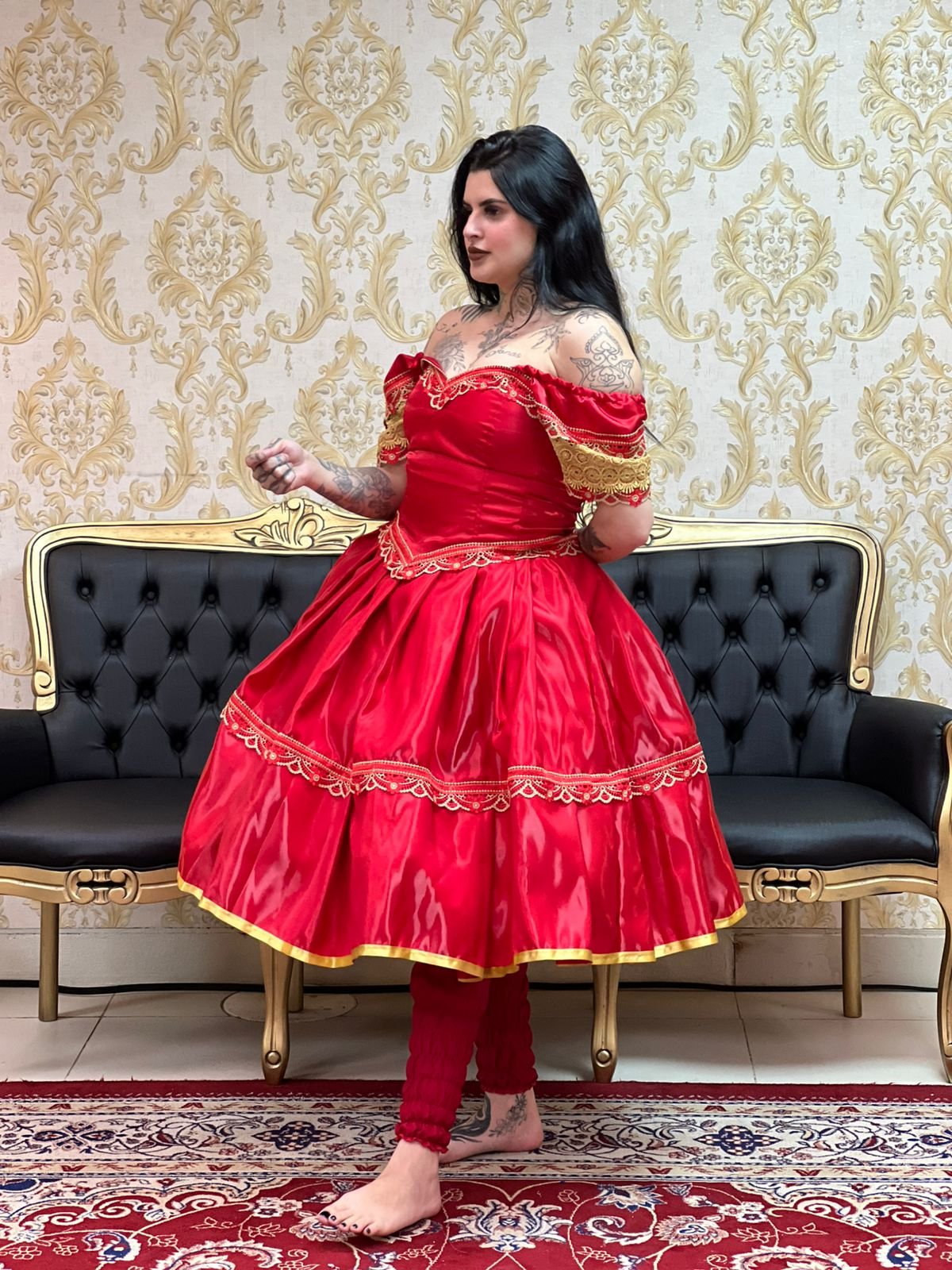 Saia Ilê Vermelho/Dourado 119