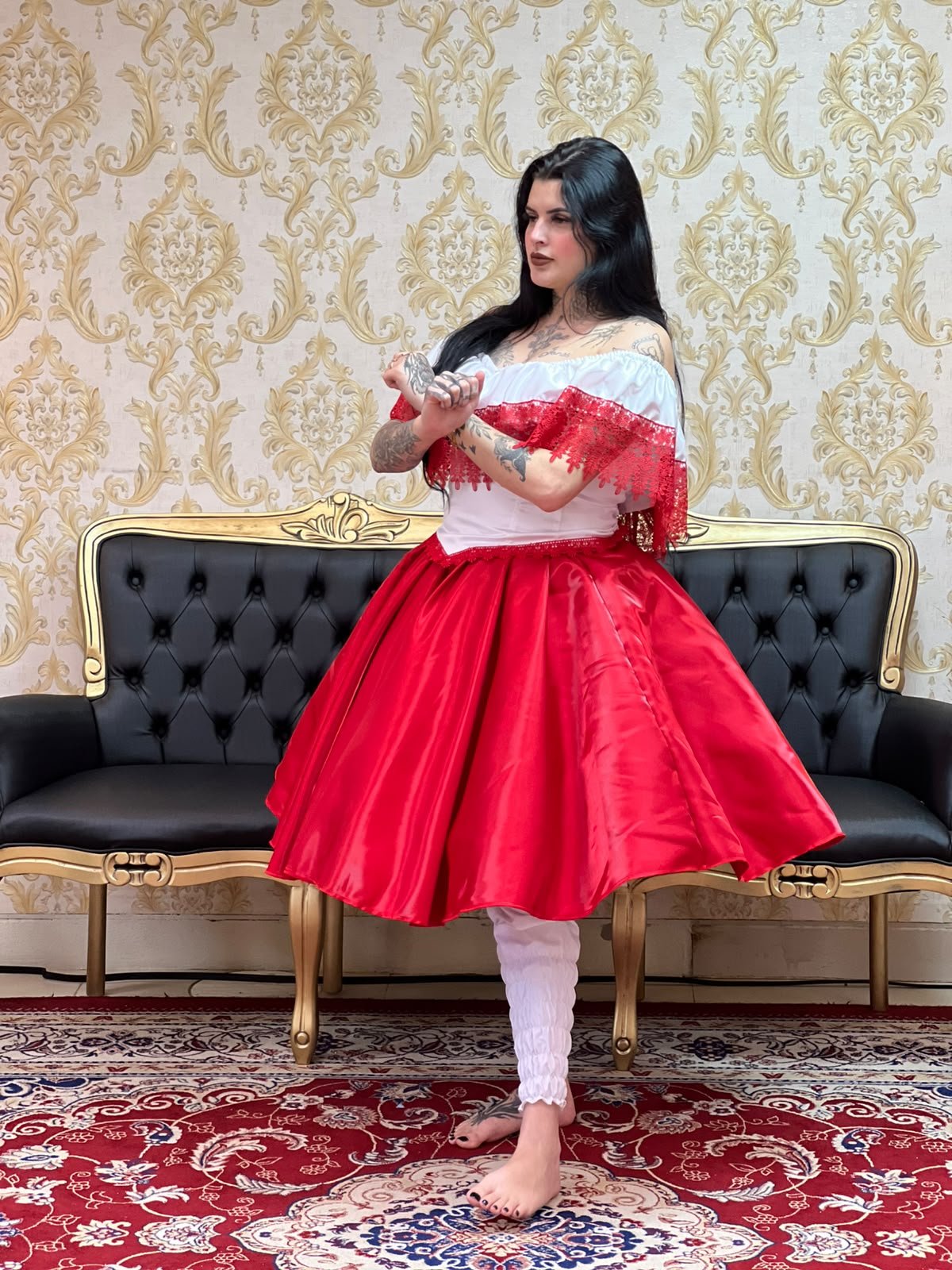 Saia Zibeline Curta Vermelho 163