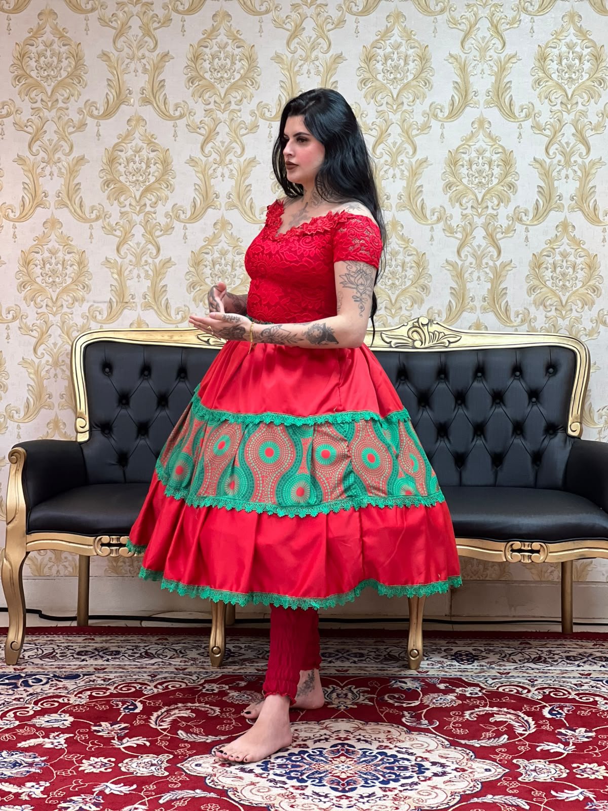Saia Orixás Ogum Verm/Verde 170