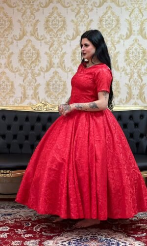 Saia Renda Dupla Longa Vermelho 175